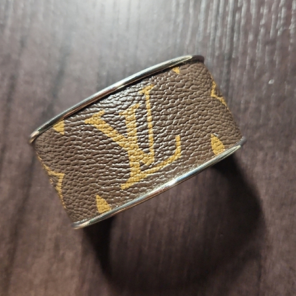 Upcycled Monogram Cuff Bracelet